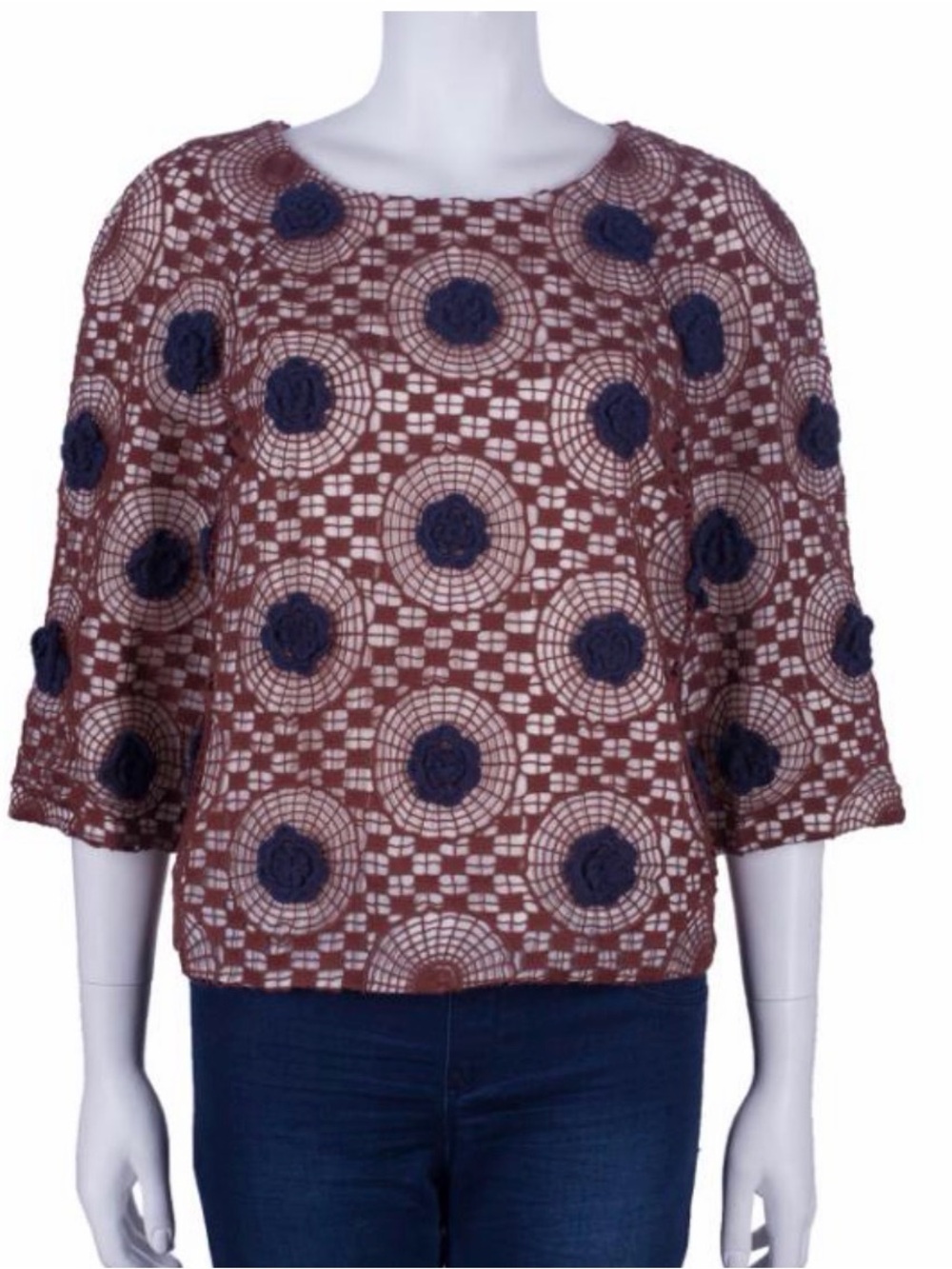 Tory Burch Crochet Silk Top